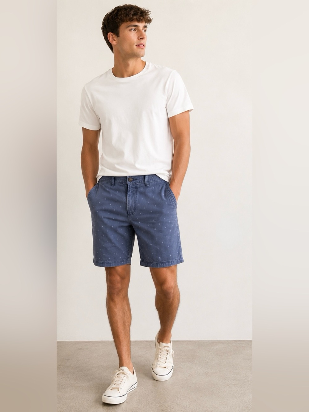 Abercrombie & Fitch Mens Size 34” Blue Chino Cotton Y2K 8” Inseam Shorts